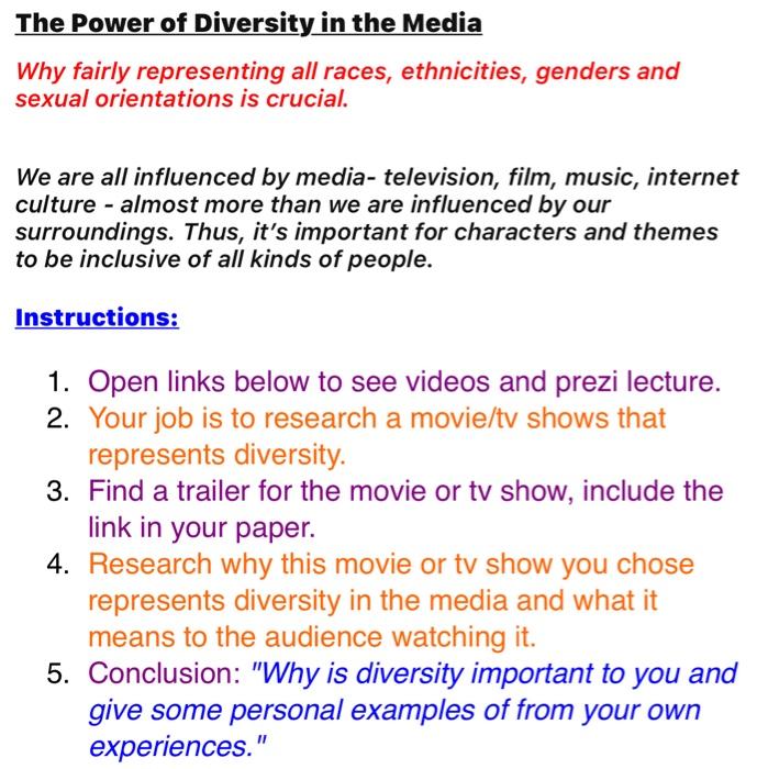 The Power of Diversity in the Media Why fairly