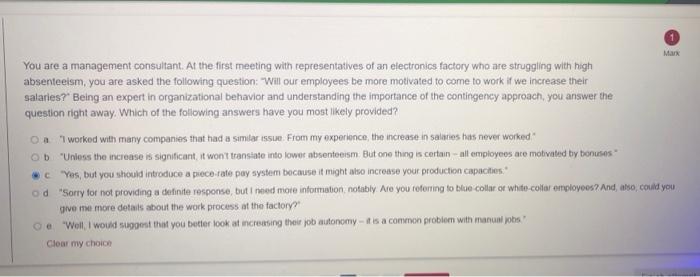 Marx You are a management consultant. At the