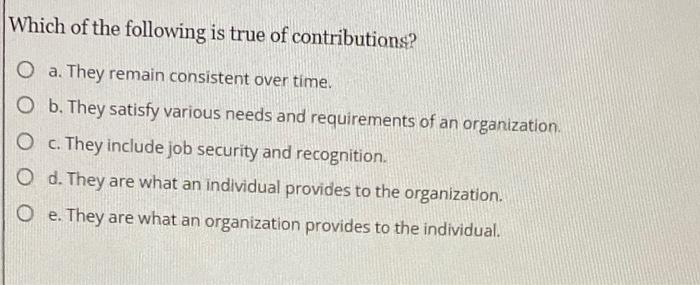 Which of the following is true of contributions?