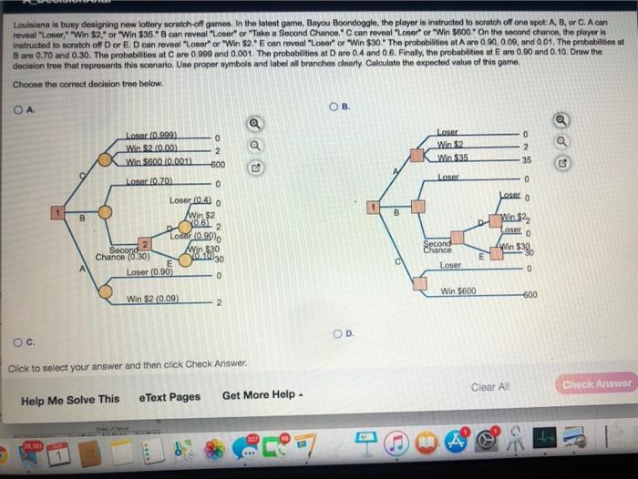 This is all apart of the same question, 4 choices