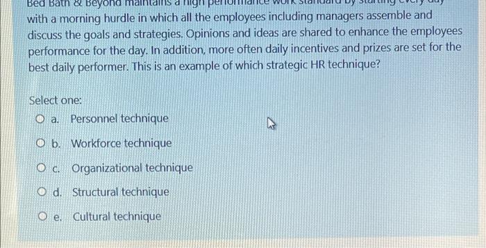 Bed Bath & Beyond with a morning hurdle in which