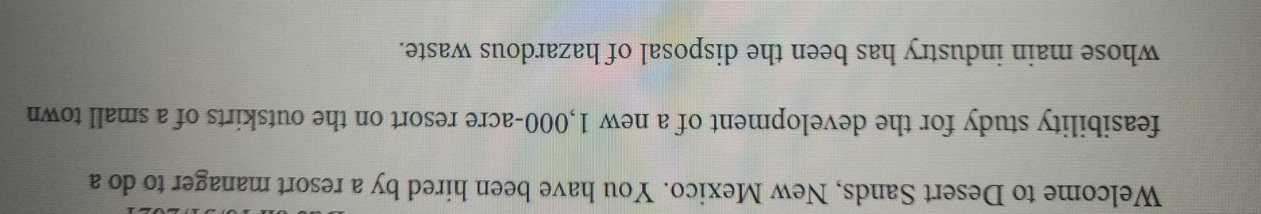 Welcome to Desert Sands, New Mexico. You have