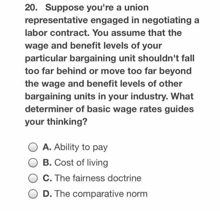 Question 11 of 20: Select the best answer for the