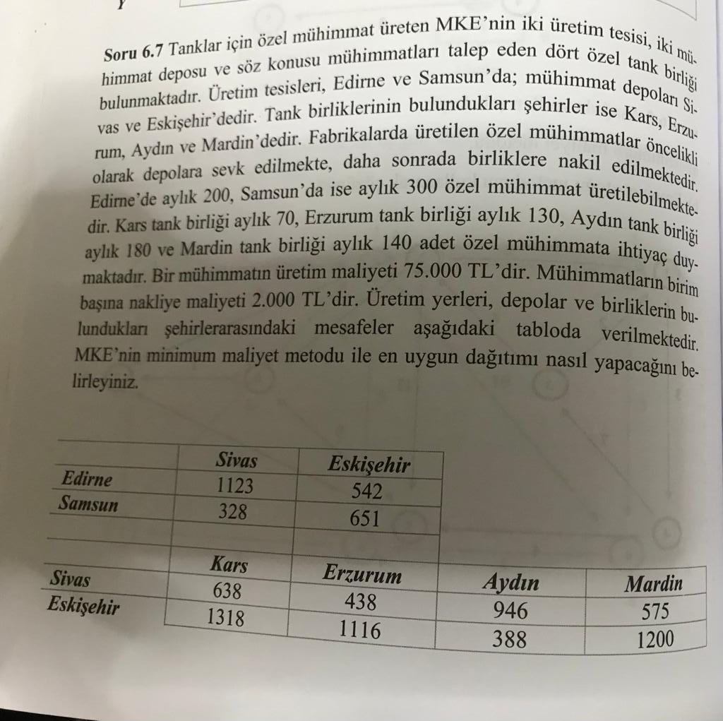 Soru 6.7 Tanklar iin zel mhimmat reten MKE'nin