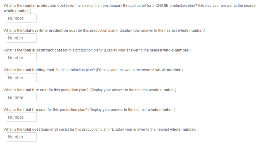 Cost variables are as follows: Here is some