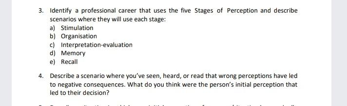 3. Identify a professional career that uses the