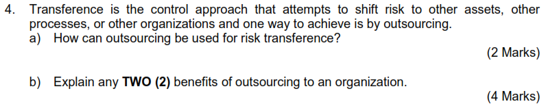 4. Transference is the control approach that