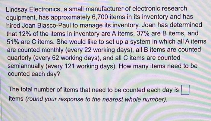 Lindsay Electronics, a small manufacturer of