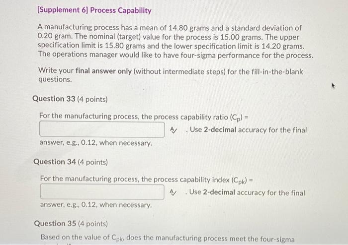 a [Supplement 6] Process Capability A