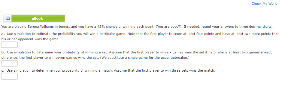 Check My Work eBook You are playing Serena