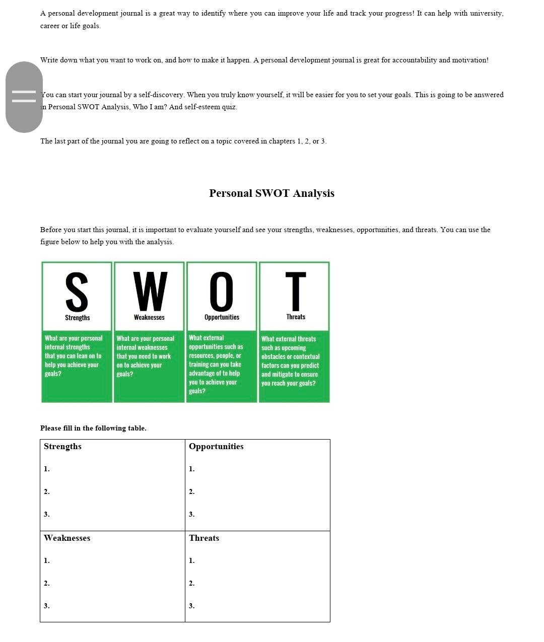 A personal development journal is a great way to