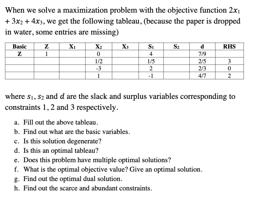 When we solve a maximization problem with the
