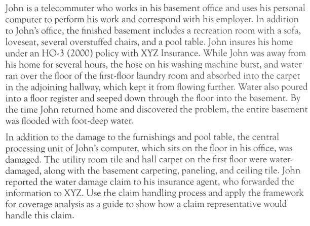 The first activity in the claim handling process