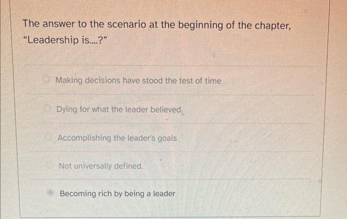 The answer to the scenario at the beginning of