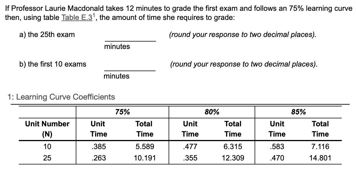If Professor Laurie Macdonald takes 12 minutes to
