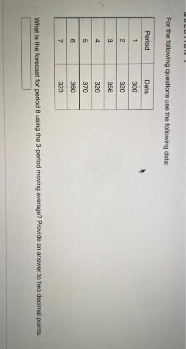 For the following questions use the following