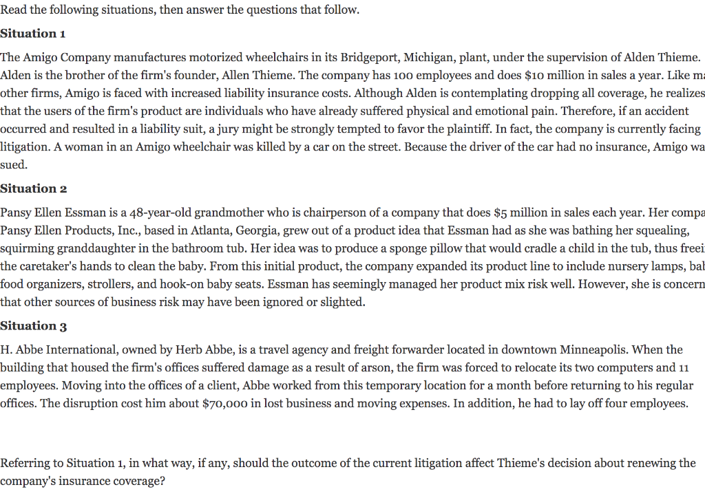 2. Read the following situations, then answer the