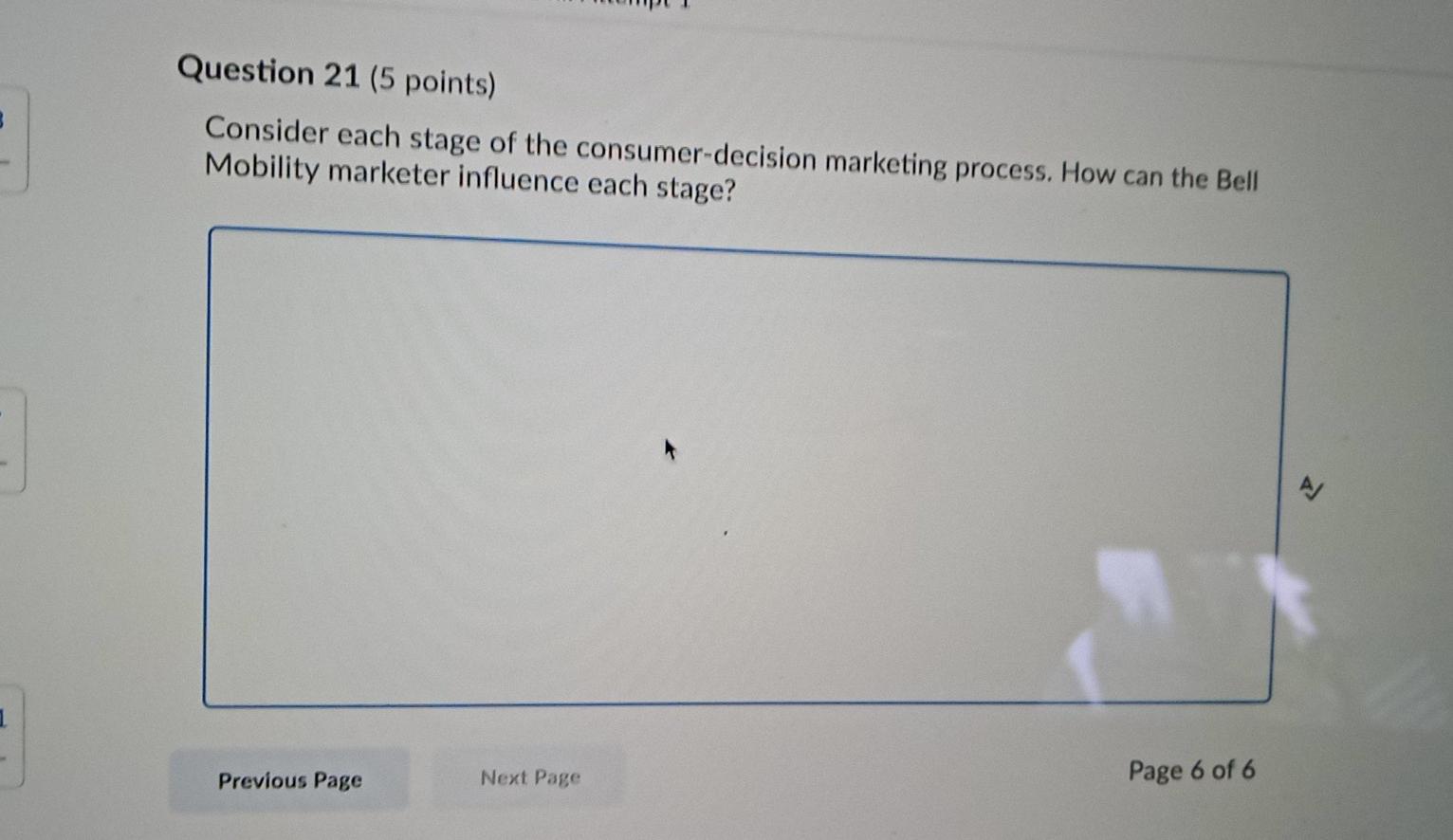 Question 21 (5 points) Consider cach stage of the