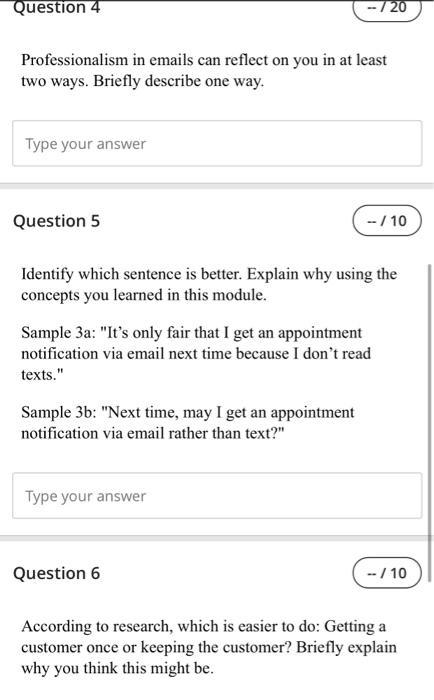 answer all questions Question 4 - / 20