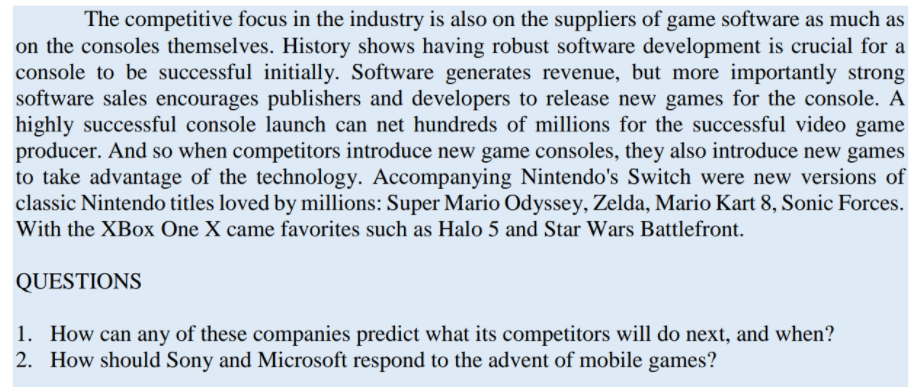 Will You Switch Games?1 BPS4 XBOXONE X NINTENDO