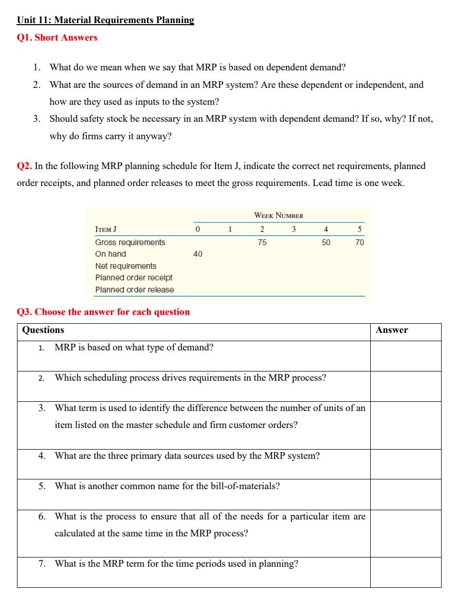 please write im typing all answers Unit 11: