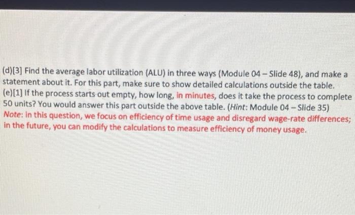 Please help with this question the table in Excel