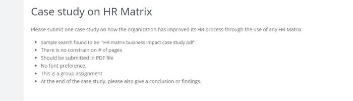 work force management assignment Case study on HR