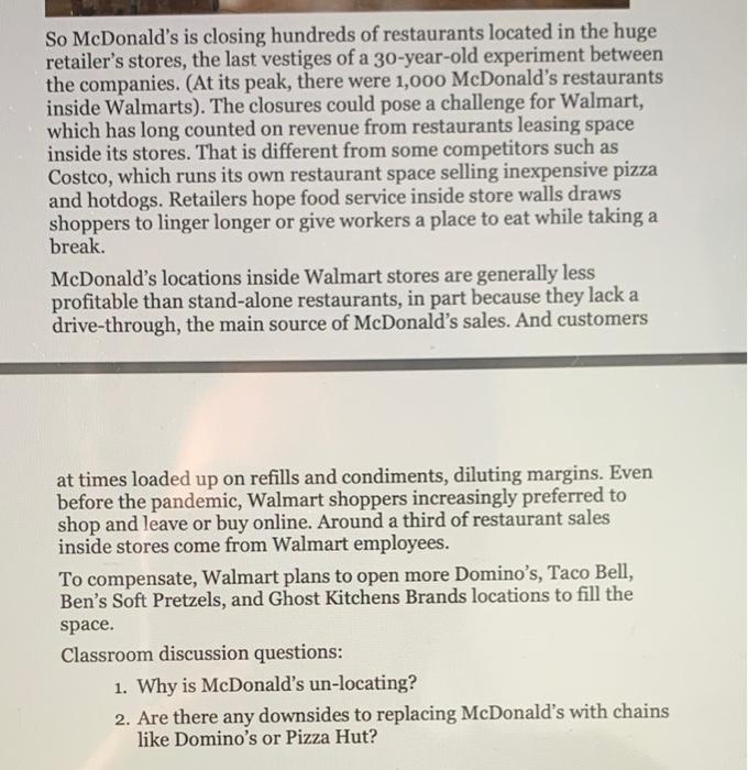 answer the two discussion questions please