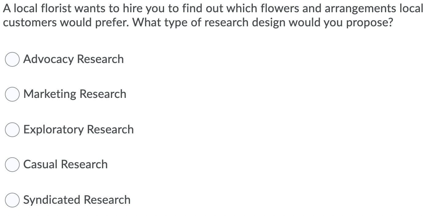 A local florist wants to hire you to find out