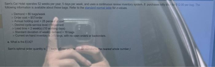 follewing information is inailable about these