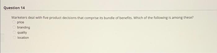 Question 10 Which of the following