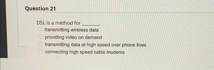 Question 10 Which of the following