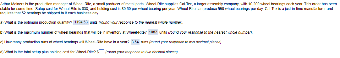 Only need part D arthur Meiners is the production