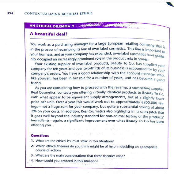 394 CONTEXTUALIZING BUSINESS ETHICS AN ETHICAL