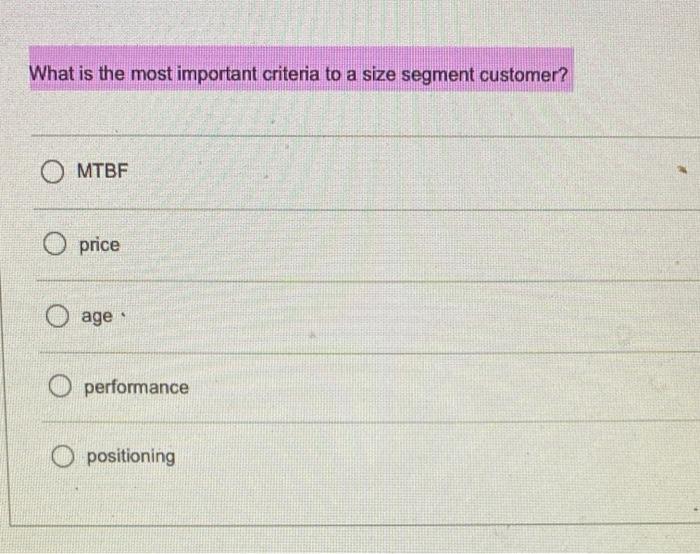 What is the most important criteria to a size