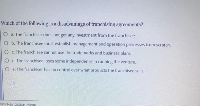 Which of the following is a disadvantage of