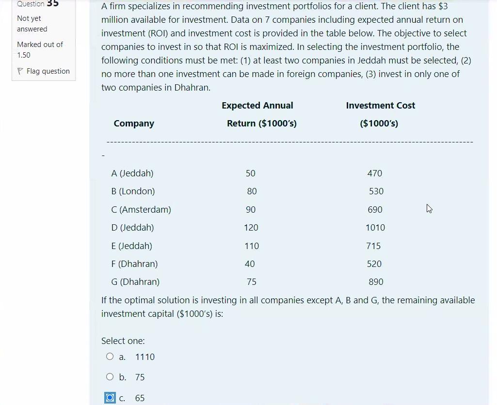 This is a Quantitative Course. Please explain how