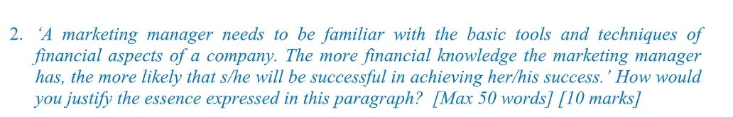 subject: Strategic Marketing 2. A marketing