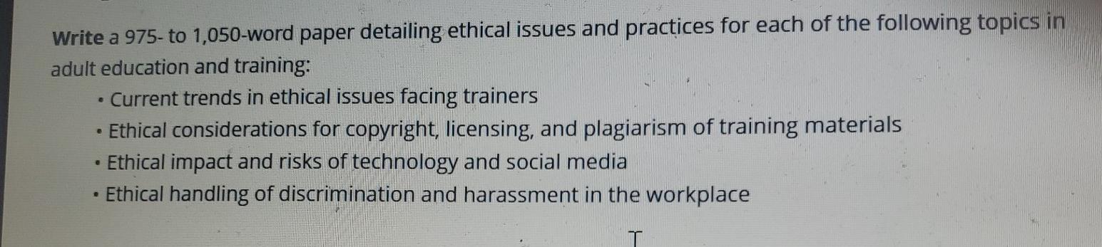 . Write a 975- to 1,050-word paper detailing