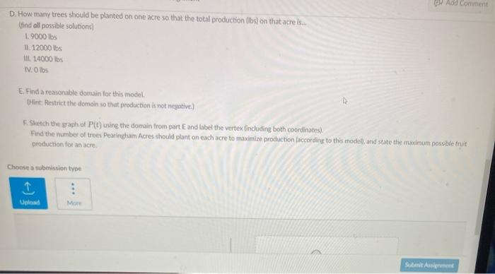 A. Complete the following table: Fruit Production