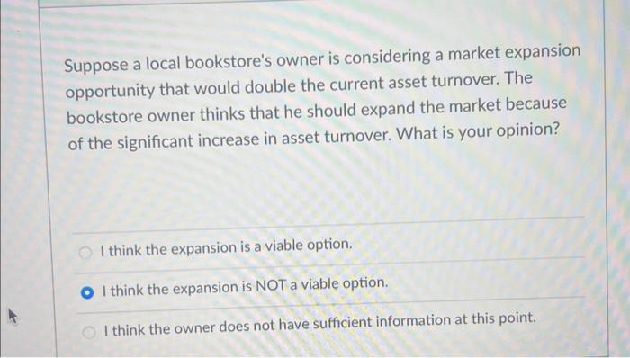 Suppose a local bookstore's owner is considering