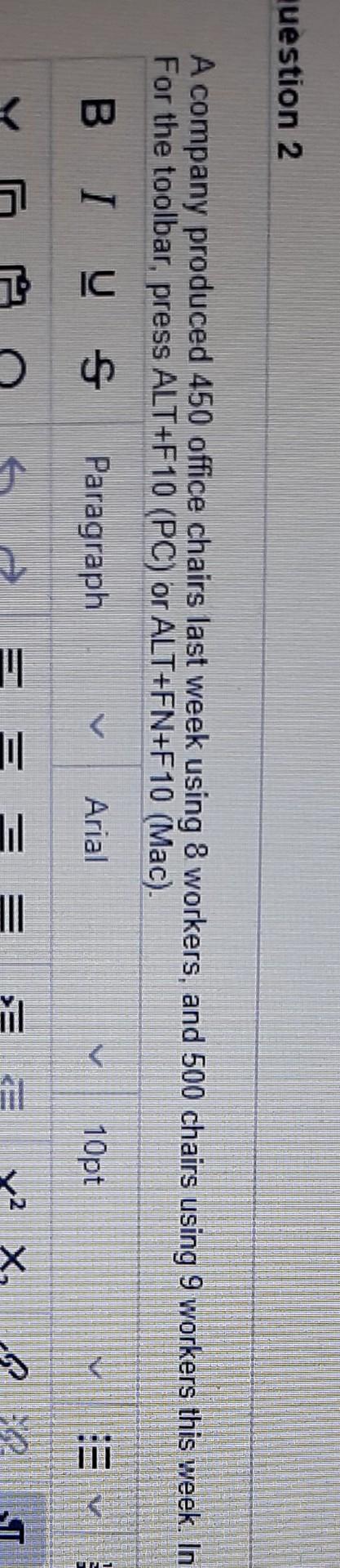 uestion 2 A company produced 450 office chairs