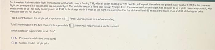 Southeastern Airline's daily flight from