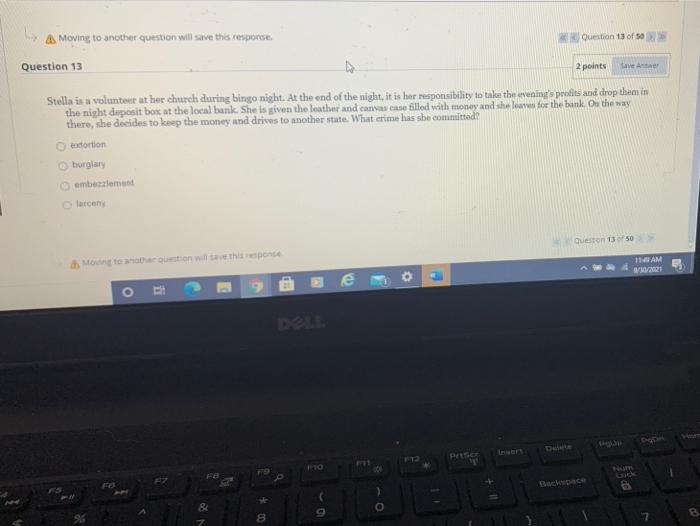 Save A A Moving to another question will save