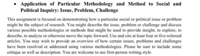 Application of Particular Methodology and Method