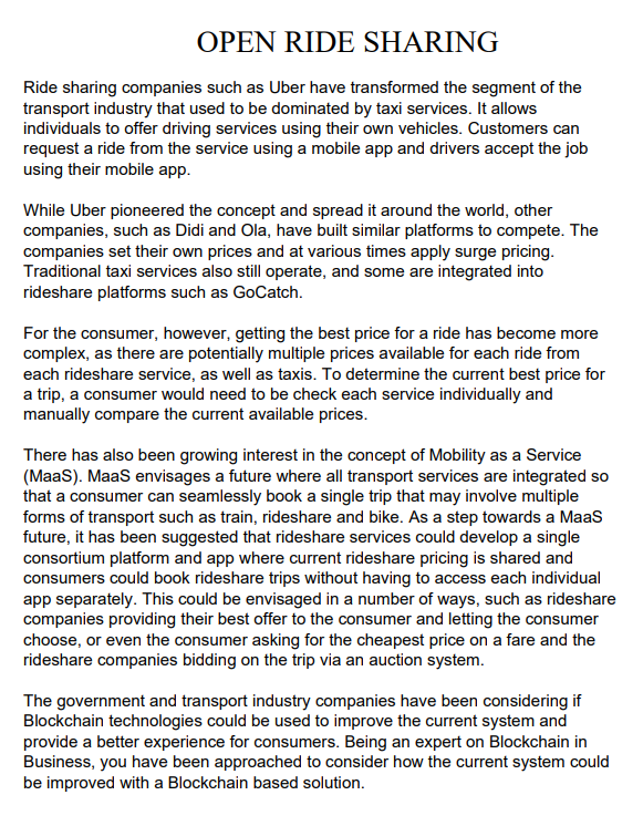 Briefly describe how a blockchain based solution