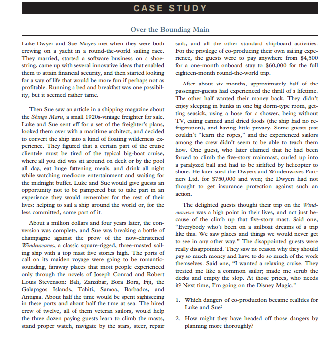 CASE STUDY Over the Bounding Main Luke Dwyer and