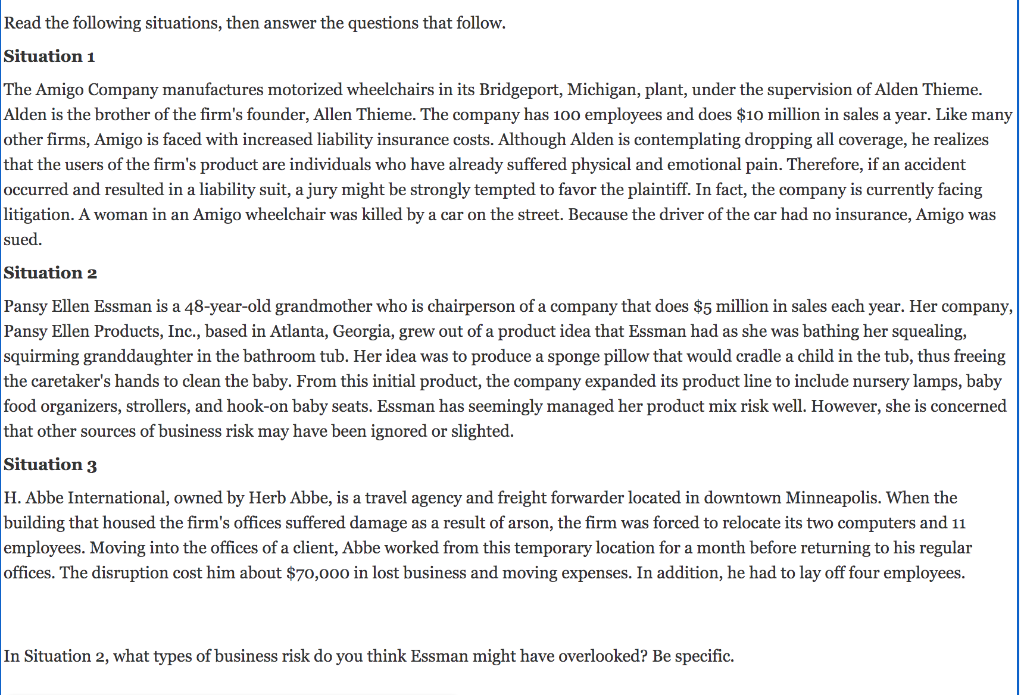 4. Read the following situations, then answer the