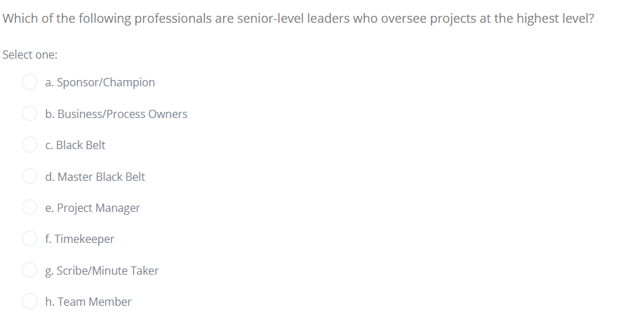 Which of the following professionals are