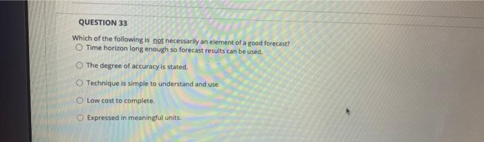 QUESTION 33 Which of the following is not